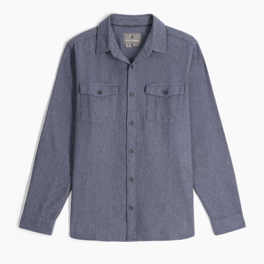 Royal Robbins Bristol Organic Cotton Twill Long Sleeve Button Down Blue XXL
